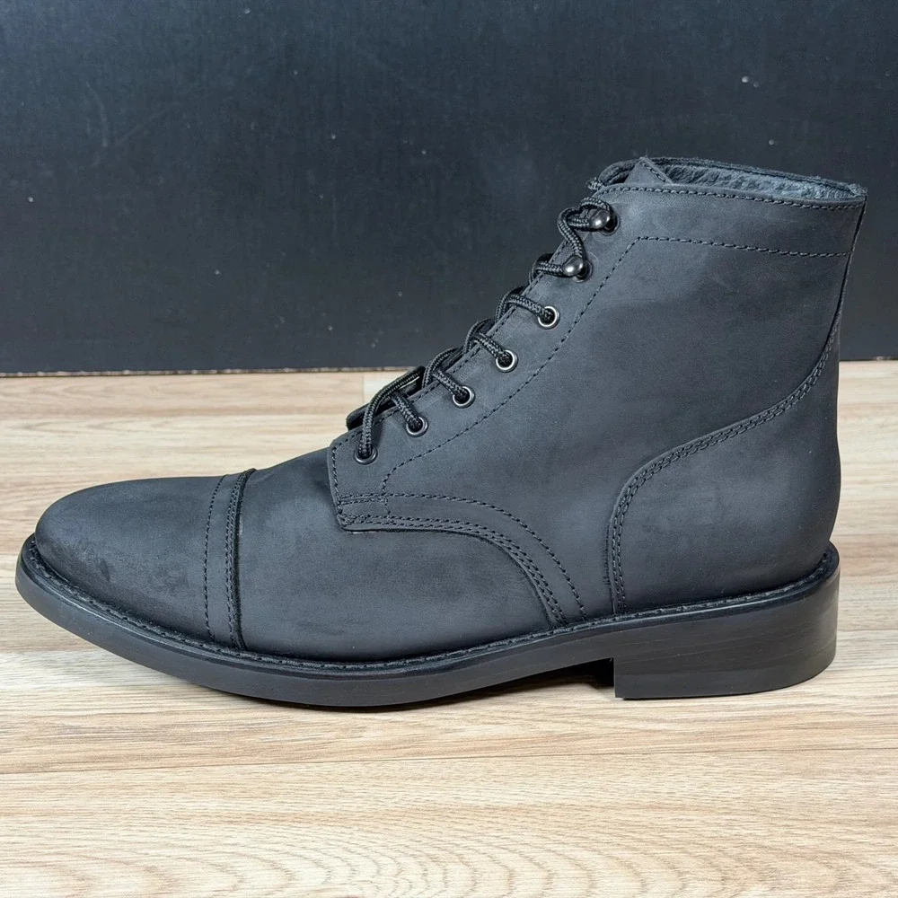 Thursday Boot Co Captain Boots Mens Size 10.5 Black Matte Nubuck Leather Cap Toe